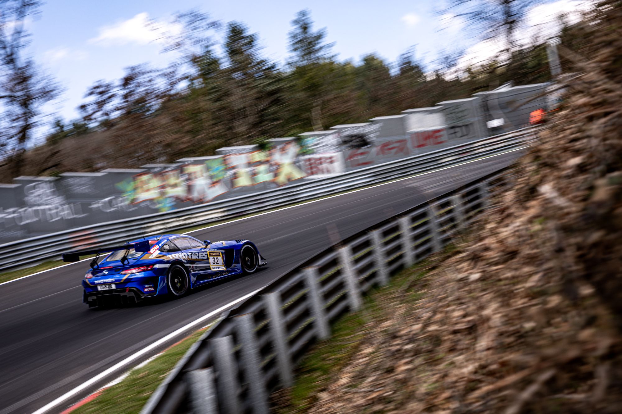 Toyo Tires race car Mercedes AMG on the race track - View from the side